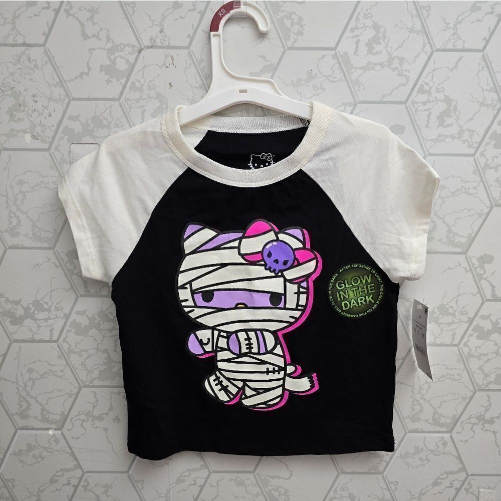 Nwt Hello Kitty Girls Halloween Graphic T-Shirt, Size XS 4-5